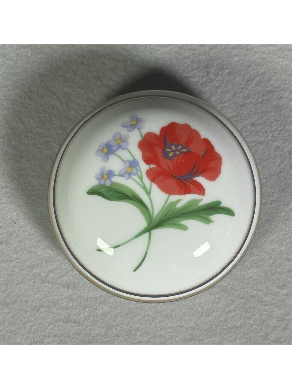 Tiffany & Co. Limoges France American Garden Porcelain Trinket Box Poppy Flower - Picture 3 of 9